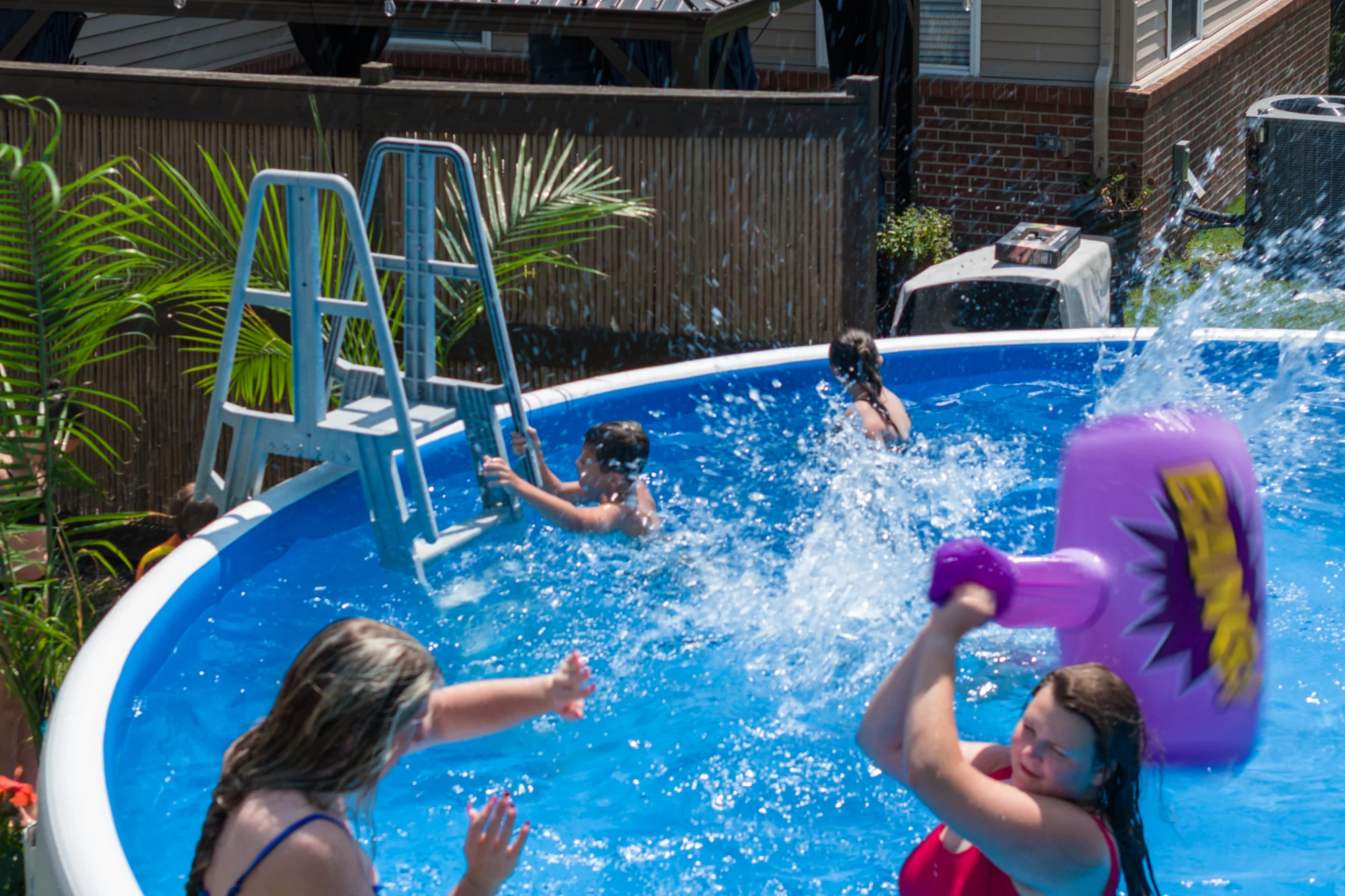 Quick setup Perfect Pool in a backyard